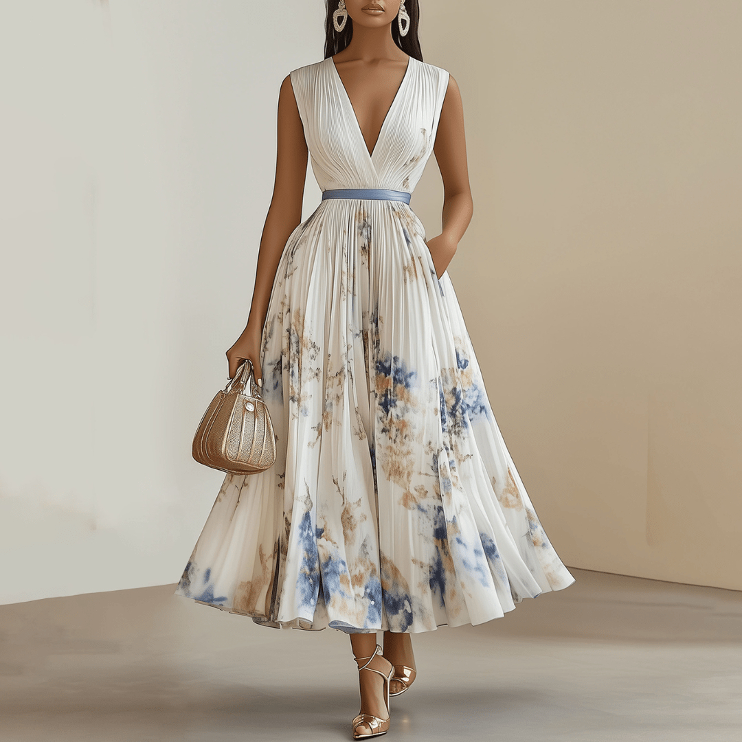 Women’s White Wedding Guest Dresses With Pleated Skirt | Formal - Mason Luxor