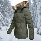 Women’s Winter Jacket With Faux Fur Hood | Quilted - Mason Luxor