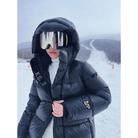 Women’s Winter Long Puffer Jacket With Hood | Black - Mason Luxor
