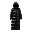 Women’s Winter Long Puffer Jacket With Hood | Black - Mason Luxor