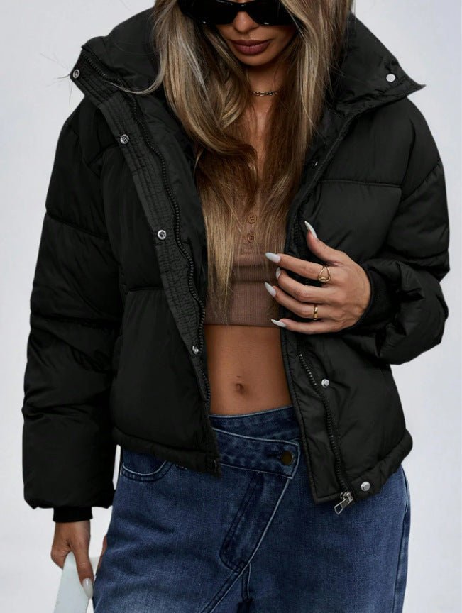 Women’s Winter Puffer Jacket With Hood | Black - Mason Luxor