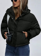 Women’s Winter Puffer Jacket With Hood | Black - Mason Luxor