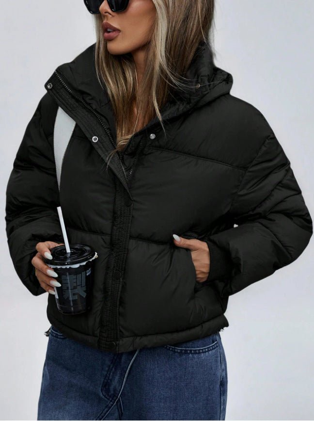 Women’s Winter Puffer Jacket With Hood | Black - Mason Luxor