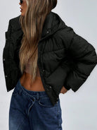 Women’s Winter Puffer Jacket With Hood | Black - Mason Luxor