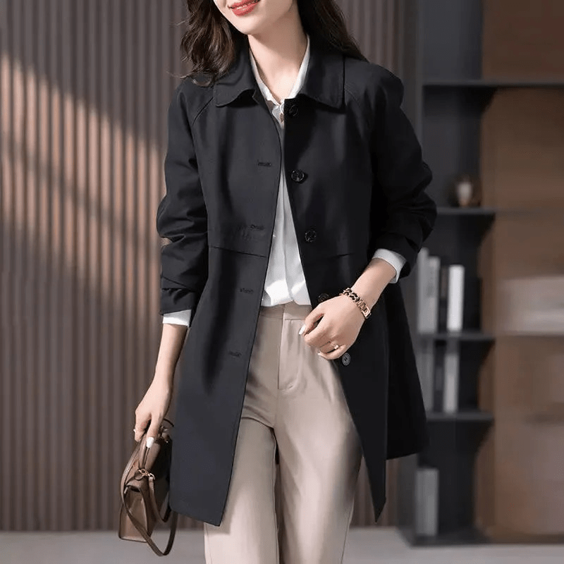 Women’s Winter Trench Coat With Button Closure | Casual - Mason Luxor