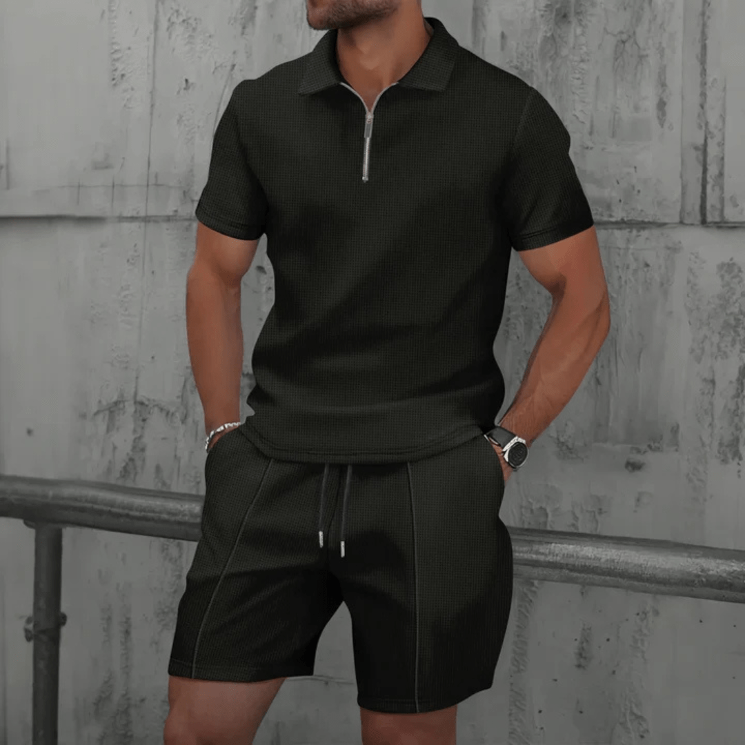 Zerano | Men's Cotton Co - ord Set – Polo & Shorts Combo - Mason Luxor
