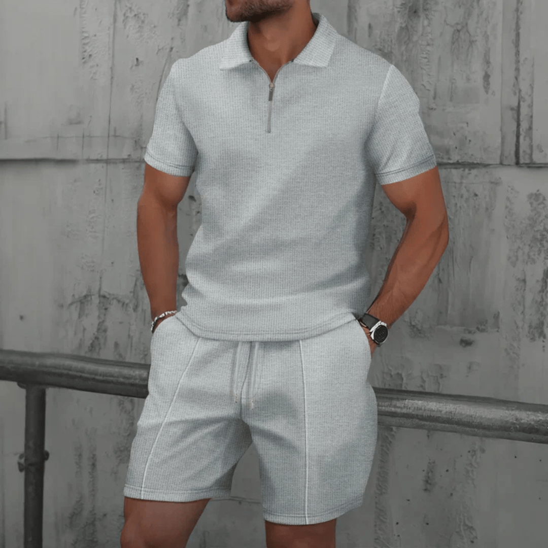Zerano | Men's Cotton Co - ord Set – Polo & Shorts Combo - Mason Luxor